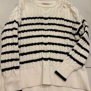 Philosophy Cable Knit Striped Sweater